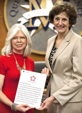 Mesquite ISD Superintendent Linda Henrie and Comptroller Susan Combs